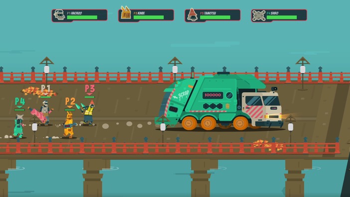 道端のゴミも街のゴミたちもまとめて「お掃除」ベルトスクロールゴミ収集格闘ACT『PixelJunk Scrappers Deluxe』7月27日発売決定―最大4人でのマルチプレイも