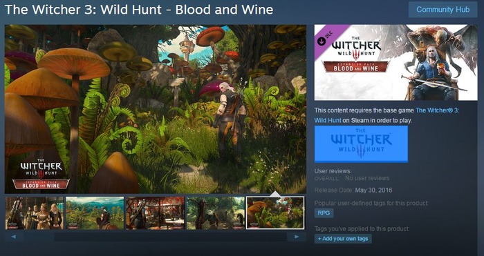 噂： Steamに『The Witcher 3: Wild Hunt - Blood and Wine』の発売日掲載