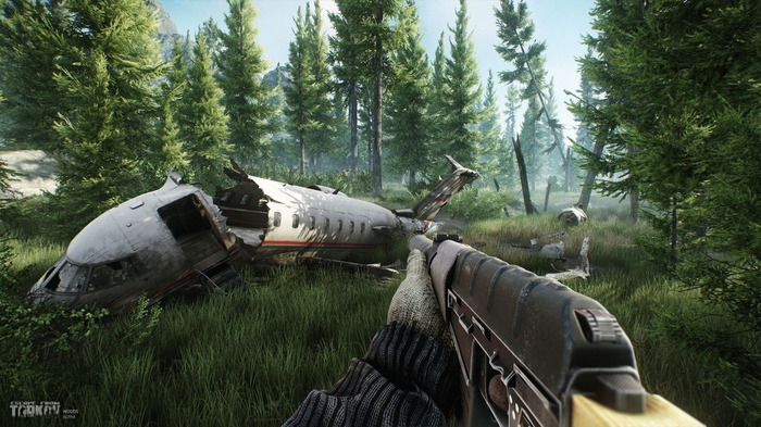 『Escape from Tarkov』広大な森林エリア最新ショット！大破した飛行機が横たわる…