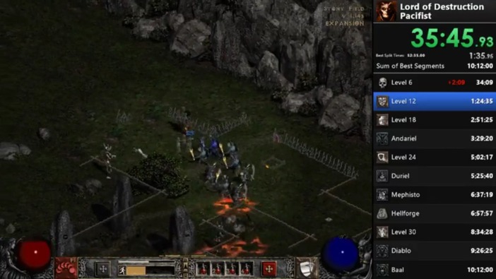 『Diablo II』一度も敵に攻撃動作をせず攻略！8時間の“パシフィスト”RTA