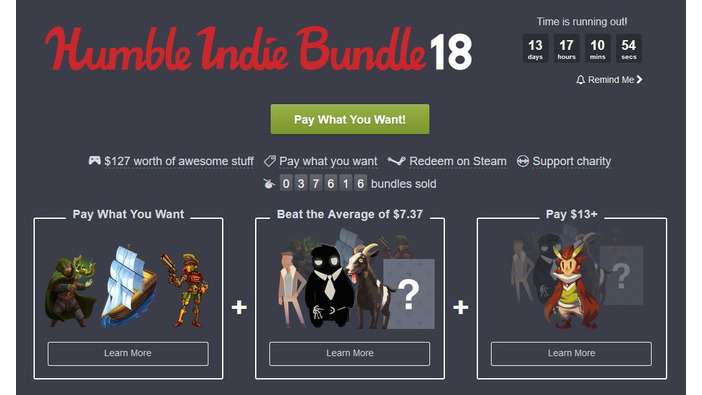 「Humble Indie Bundle 18」開始―『Owlboy』中心にインディー作品収録