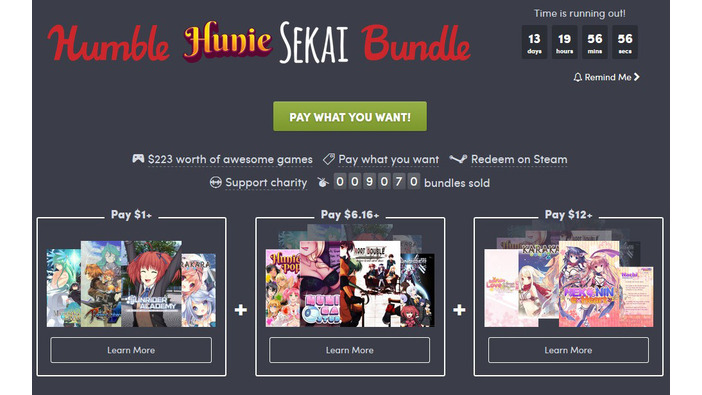 国内外の美少女ゲームが多数収録「Humble Hunie Sekai Bundle」開催！