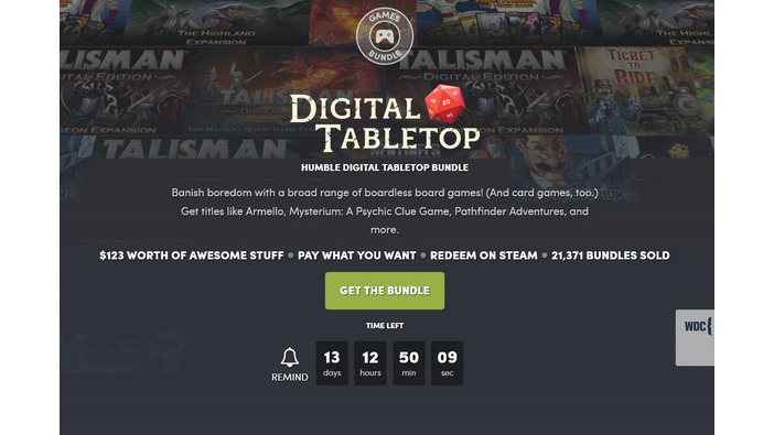 テーブルトップゲーム作品が多数登場「Humble Digital Tabletop Bundle」開催！