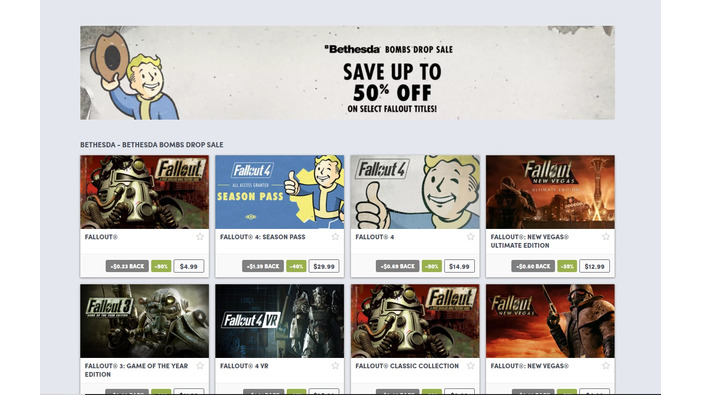 Humble Storeにて『Fallout』シリーズが最大50%オフ―『Fallout 76』の予習もバッチリ？