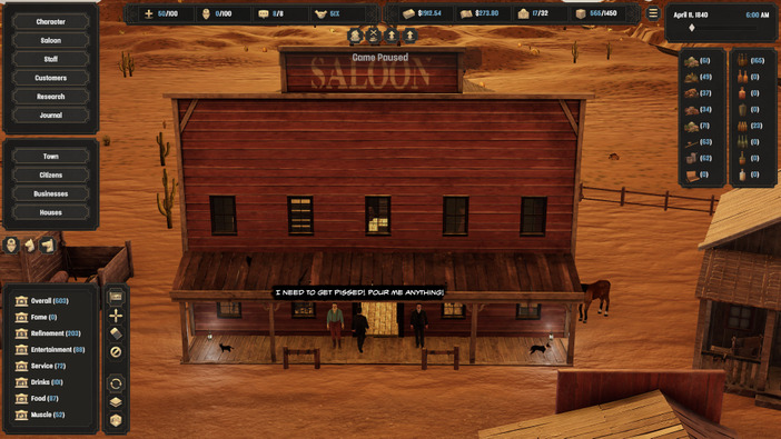 西部開拓時代の酒場運営シム『Deadwater Saloon』リリース―経営要素のほか恋や料理研究、殺害も