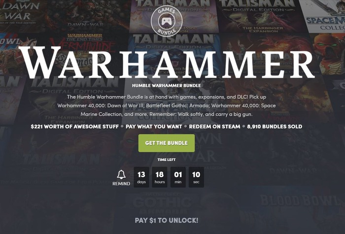 『Warhammer』シリーズなどが1ドルから！「The Humble Warhammer Bundle」開始