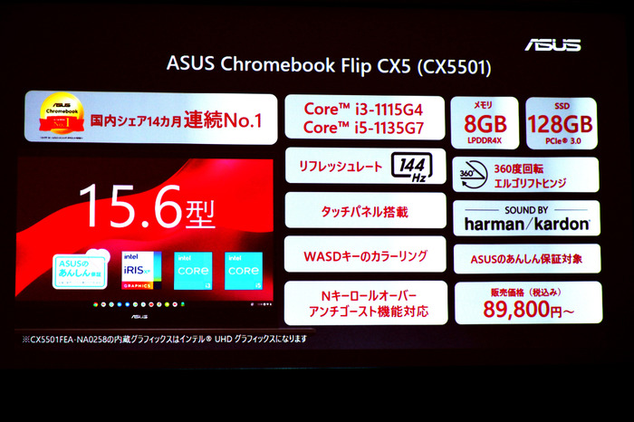 グラボのない「ゲーミングChromebook」でクラウドゲームを快適プレイ！ASUSが「Chromebook Vibe CX55 Flip」を発表【イベントレポート】