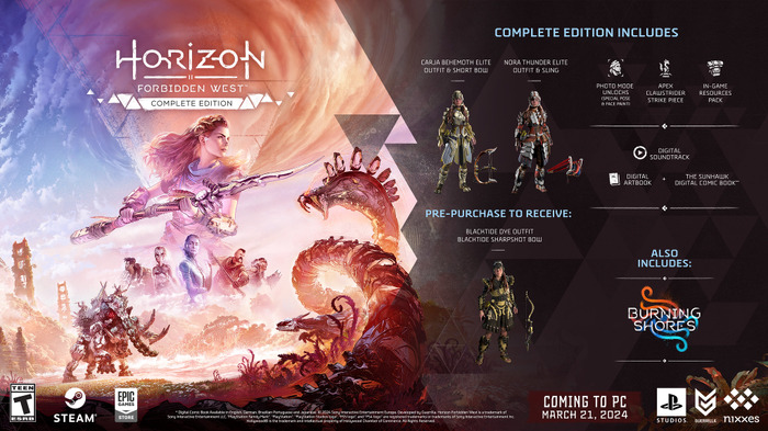 PC版『Horizon Forbidden West Complete Edition』システム要件や幅広いカスタム項目に関する最新情報公開