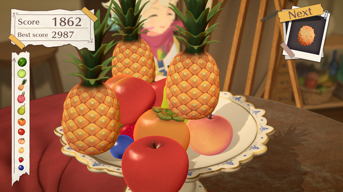 女の子に眺められながらフルーツ積み上げパズル『フルーツマウンテン』Steamでリリース！お皿から落とさないようにフルーツを積み上げていきハイスコアを目指そう