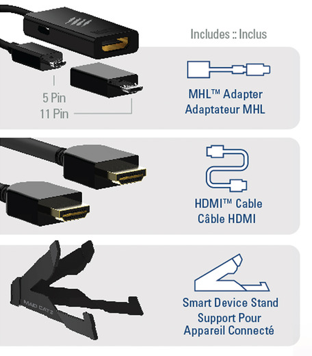 Mad CatzからワイヤレスモバイルヘッドセットとMHL変換ケーブルが発売